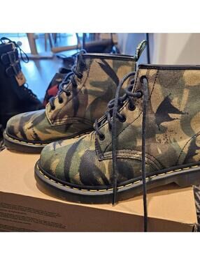 Dr. Martens Women's Multi and Khaki Boot